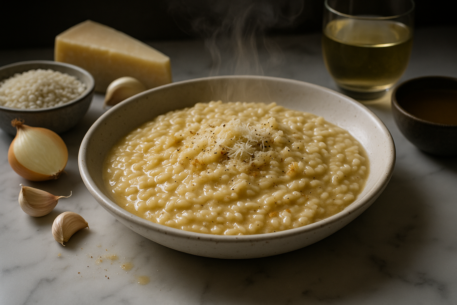Cómo hacer risotto cremoso: receta base con tiempos y temperaturas (al dente, con o sin vino) Post feature image
