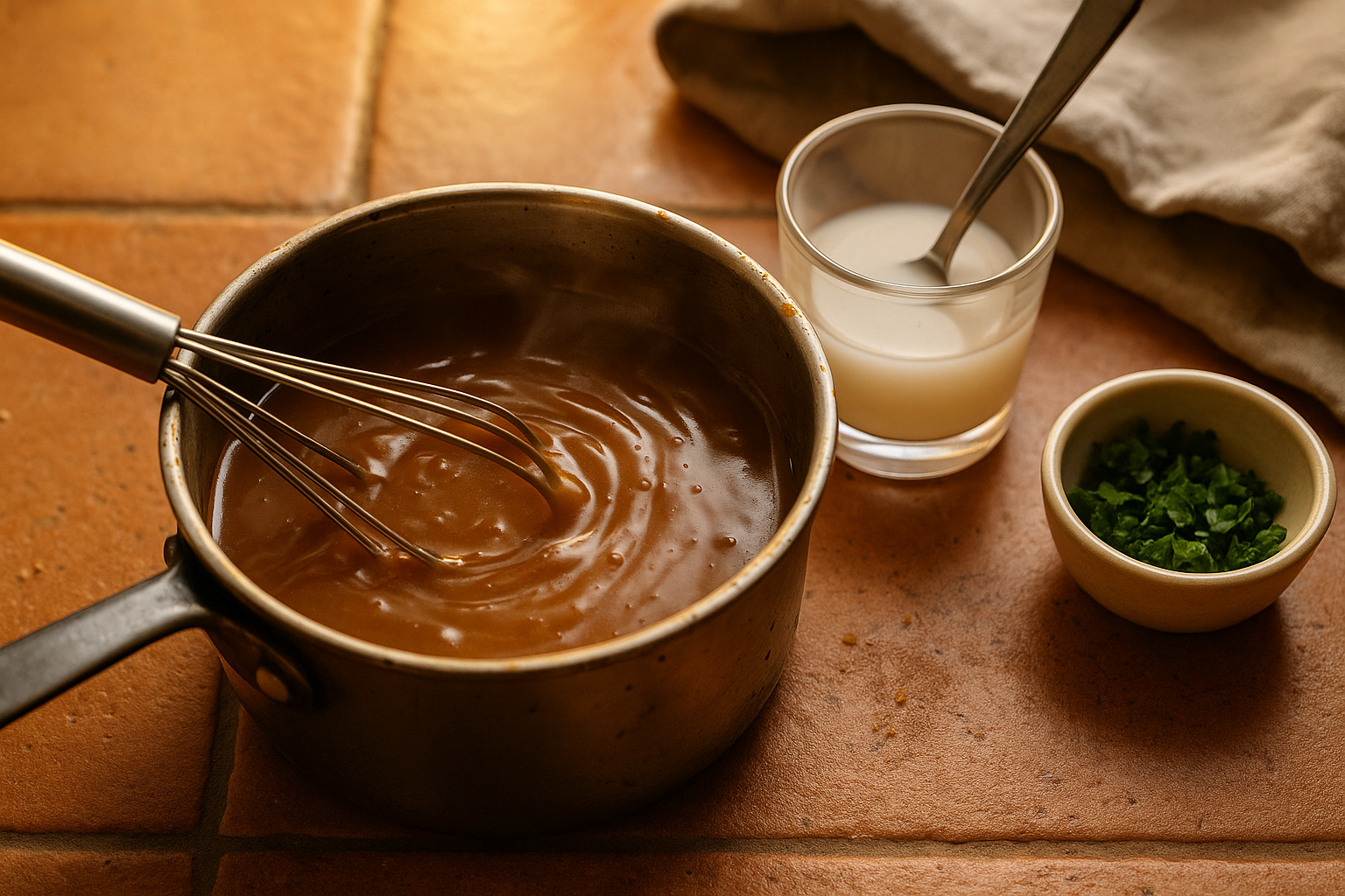 Cómo espesar una salsa sin grumos: maicena, roux y reducción (proporciones por taza) Post feature image